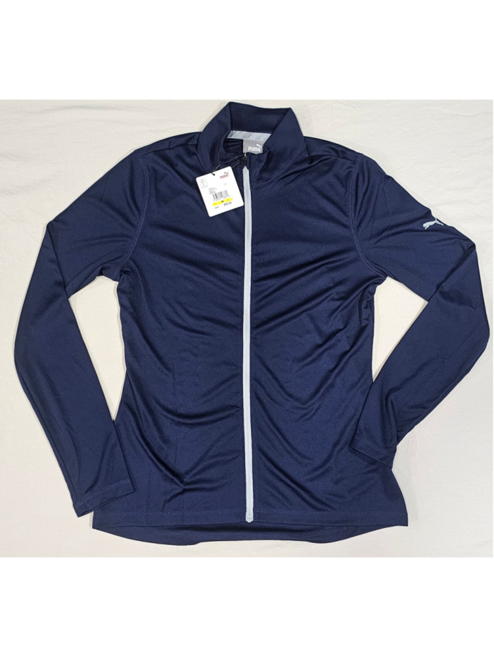Women's Puma Full Zip Long Sleeve Jacket Navy White Size M